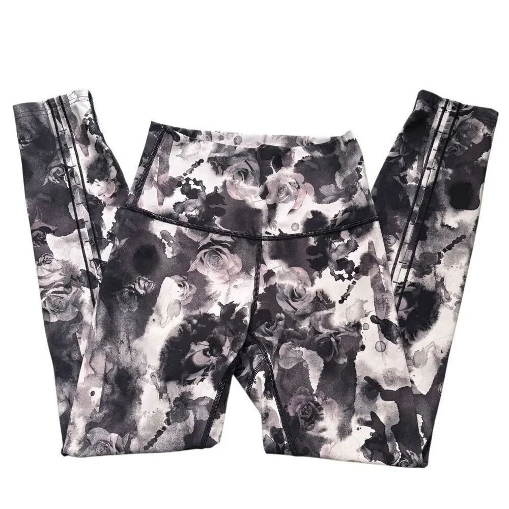 Lululemon High Times Pant (Peek) Obscurred Black Dusty Mauve size 4